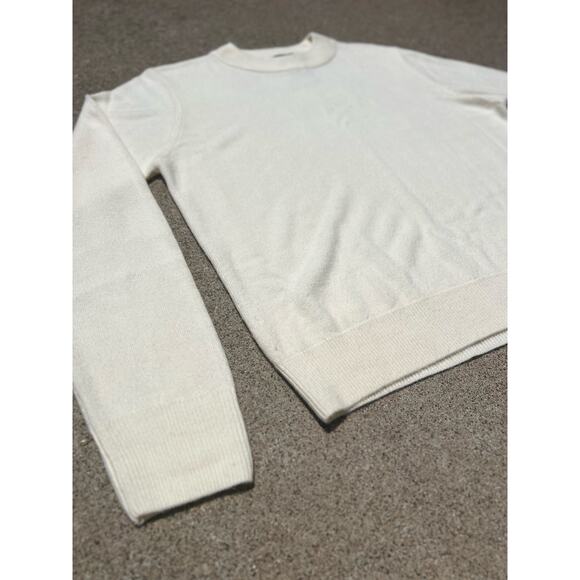 Vintage Sag Harbor Cream Mock Neck Acrylic Boxy Knit Sweater Size Large - Picture 2 of 5